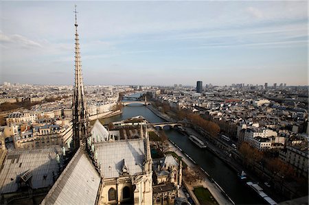 View from Notre Dame Cathedral roof, Paris, France, Europe Stock Photo - Rights-Managed, Code: 841-06448138