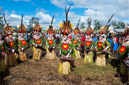paya - Colourfully dressed and face painted local tribes celebrating the traditional Sing Sing in the Highlands, Papua New Guinea, Pacific Stock Photo - Rights-Managed, Code: 841-06448213