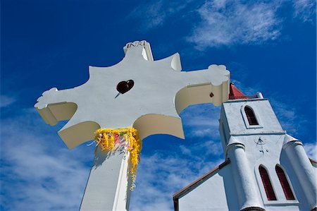 Church near Pouebo on the east coast of Grande Terre, New Caledonia, Melanesia, South Pacific, Pacific Foto de stock - Con derechos protegidos, Código: 841-06448301