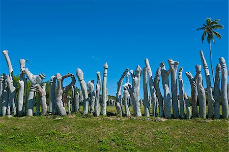 Sculpture à l'Ile des Pins, Nouvelle-Calédonie, Mélanésie, Pacifique Sud, Pacifique du bois traditionnel Photographie de stock - Rights-Managed, Code: 841-06448337