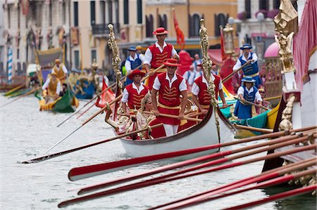 rowing a boat in venice - Regata Storica 2012, Venice, Veneto, Italy, Europe Stock Photo - Rights-Managed, Code: 841-06448361