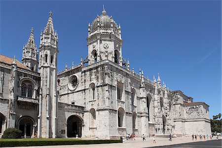 The Heironymites Monastery (Mosteiro dos Jeronimos), Manueline style, UNESCO World Heritage Site, Belem, Lisbon, Portugal, Europe Foto de stock - Direito Controlado, Número: 841-06448406