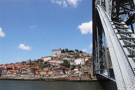 dom luis bridge - The Dom Luis I Bridge spans the River Douro to the Ribeira District UNESCO World Heritage Site, Porto, Douro, Portugal, Europe Foto de stock - Con derechos protegidos, Código: 841-06448400