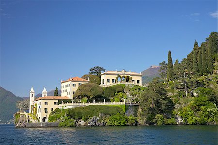 simsearch:841-06448496,k - Villa del Balbianello on Punta di Lavedo in spring sunshine, Lake Como, Italian Lakes, Italy, Europe Stock Photo - Rights-Managed, Code: 841-06448475