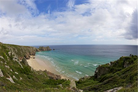 Pedn Vounder beach near Porthcurno, Cornwall, England, United Kingdom, Europe Foto de stock - Con derechos protegidos, Código: 841-06448515