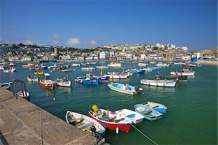 saint ives - Summer sunshine on boats in the old harbour, St. Ives, Cornwall, England, United Kingdom, Europe Stock Photo - Rights-Managed, Code: 841-06448510
