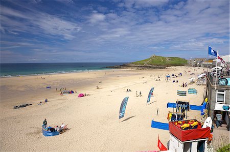 saint ives - Sommer Sonnenschein am Porthmeor Beach, St. Ives, Cornwall, England, Vereinigtes Königreich, Europa Stockbilder - Lizenzpflichtiges, Bildnummer: 841-06448512