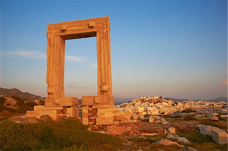 Passerelle, Temple d'Apollon, site archéologique, Naxos, Cyclades, îles grecques, Grèce, Europe Photographie de stock - Rights-Managed, Code: 841-06448561