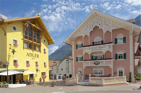 Hotels, Ortisei, Gardena Valley, Bolzano Province, Trentino-Alto Adige/South Tyrol, Italian Dolomites, Italy, Europe Stock Photo - Rights-Managed, Code: 841-06448807