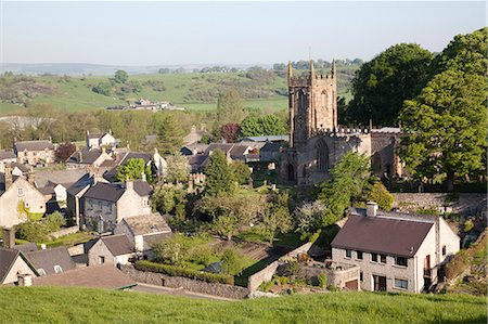 derbyshire - Hartington Village and church, Peak District, Derbyshire, England, United Kingdom, Europe Foto de stock - Direito Controlado, Número: 841-06448941