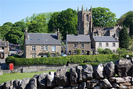 stonewall - Hartington Village and church, Peak District, Derbyshire, England, United Kingdom, Europe Foto de stock - Con derechos protegidos, Código: 841-06448943