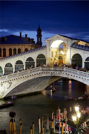 Rialto Bridge at dusk, Venice, UNESCO World Heritage Site, Veneto, Italy, Europe Stock Photo - Rights-Managed, Code: 841-06449035