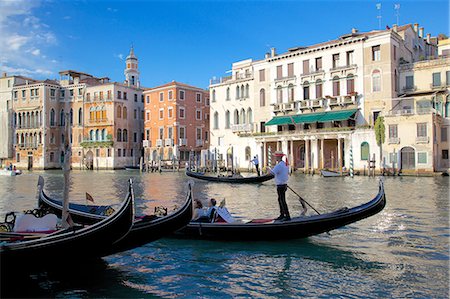 Gondolas on the Grand Canal, Venice, UNESCO World Heritage Site, Veneto, Italy, Europe Stock Photo - Rights-Managed, Code: 841-06449032