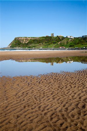 Castle Hill from North Sands, Scarborough, North Yorkshire, Yorkshire, England, United Kingdom, Europe Stock Photo - Rights-Managed, Code: 841-06449084