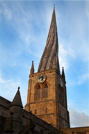 derbyshire uk - The Crooked Spire at the Parish Church of St. Mary and All Saints, Chesterfield, Derbyshire, England, United Kingdom, Europe Stock Photo - Rights-Managed, Code: 841-06449181