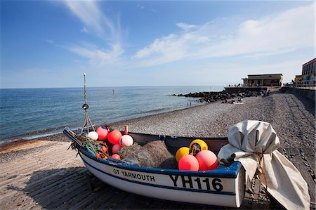 Fischerboot am Kiesstrand von Sheringham, Norfolk, England, Vereinigtes Königreich, Europa Stockbilder - Lizenzpflichtiges, Bildnummer: 841-06449229