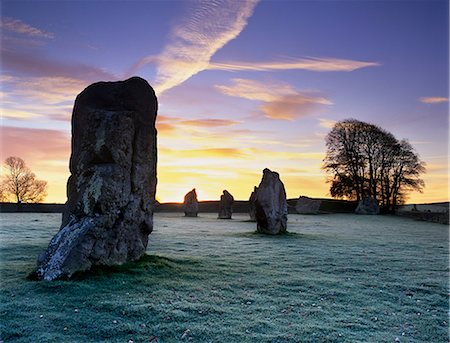 préhistorique - Cercle de pierres préhistorique en gel, Avebury, patrimoine mondial de l'UNESCO, dans le Wiltshire, Angleterre, Royaume-Uni, Europe Photographie de stock - Rights-Managed, Code: 841-06449366