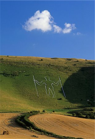 pictures rural east sussex england - Longtemps figure de craie homme de Wilmington, Wilmington, East Sussex, Angleterre, Royaume-Uni, Europe Photographie de stock - Rights-Managed, Code: 841-06449363