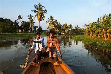 portrait outside work water - Canoeing along the Backwaters, near Alappuzha (Alleppey), Kerala, India, Asia Stock Photo - Rights-Managed, Code: 841-06449397