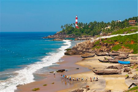 simsearch:841-06445584,k - View to the Lighthouse with fishermen, Kovalam, Kerala, India, Asia Stock Photo - Rights-Managed, Code: 841-06449425