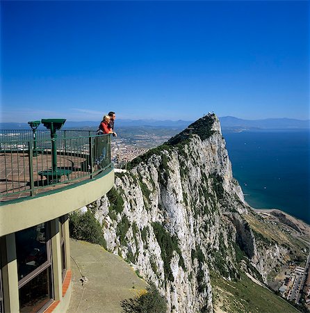 View over The Rock from Top of the Rock, Gibraltar, British Overseas Territory, Mediterranean, Europe Fotografie stock - Rights-Managed, Codice: 841-06449467