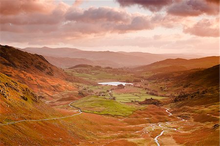Looking down the Wrynose Pass to Little Langdale in the Lake District National Park, Cumbria, England, United Kingdom, Europe Stock Photo - Rights-Managed, Code: 841-06449665