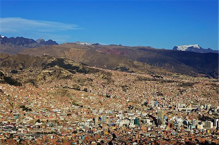 simsearch:841-06449783,k - View over La Paz city with Mount Illimani in the background, Bolivia, South America Stock Photo - Rights-Managed, Code: 841-06449776