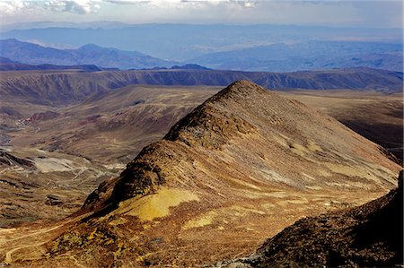 View from Mount Chacaltaya, altiplano in distance, Calahuyo near La Paz, Bolivia, Andes, South America Stock Photo - Rights-Managed, Code: 841-06449781