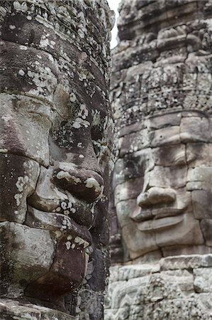 Smiling faces carved in stone, Bayon, Angkor, UNESCO World Heritage Site, Siem Reap, Cambodia, Indochina, Southeast Asia, Asia Stock Photo - Rights-Managed, Code: 841-06499222