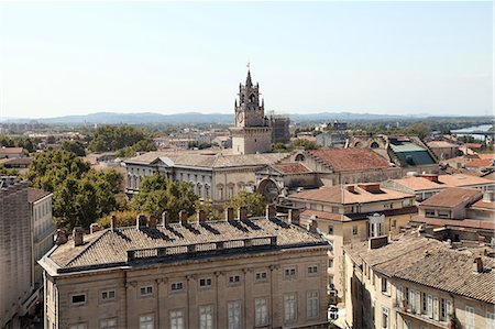 View from the Palais des Papes of the city centre, UNESCO World Heritage Site, Avignon, Rhone Valley, Provence, France, Europe Foto de stock - Direito Controlado, Número: 841-06499858