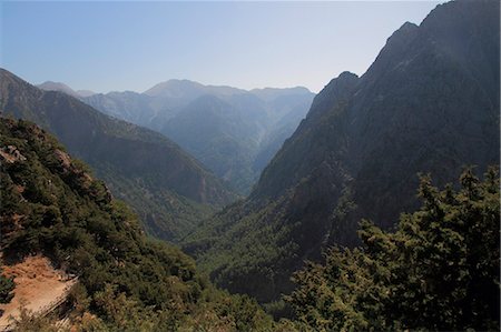 Samaria Gorge from lookout, Crete, Greek Islands, Greece, Europe Foto de stock - Con derechos protegidos, Código: 841-06499885