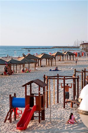 Beach huts and Leisure Area at Gordon Beach, Tel Aviv, Israel, Middle East Stock Photo - Rights-Managed, Code: 841-06499920