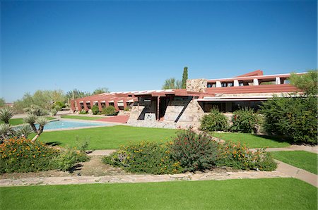 frank lloyd wright - Taliesin West, personal home of Frank Lloyd Wright, near Phoenix, Arizona, United States of America, North America Stock Photo - Rights-Managed, Code: 841-06499963