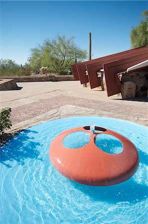 fountains in usa - Taliesin West, personal home of Frank Lloyd Wright, near Phoenix, Arizona, United States of America, North America Stock Photo - Rights-Managed, Code: 841-06499970