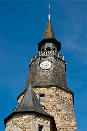 simsearch:841-06499990,k - Clock Tower, clock bought in 1498 by the town, Dinan, Brittany, France, Europe Stock Photo - Rights-Managed, Code: 841-06499992
