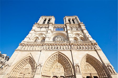 Front facade of the Cathedral of Notre Dame, Ile de la Cite, Paris, France, Europe Stock Photo - Rights-Managed, Code: 841-06500059