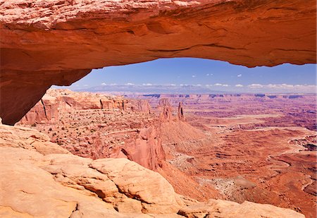 schlucht - Mesa Arch, Island in the Sky, Canyonlands National Park, Utah, United States of America, North America Stockbilder - Lizenzpflichtiges, Bildnummer: 841-06500074