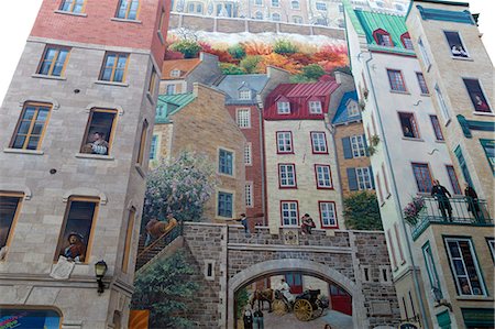 peinture murale - Mural of Quebecers, Quebec City, Quebec Province, Canada, North America Foto de stock - Con derechos protegidos, Código: 841-06500174