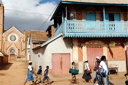 The main street, Ambalavao, southern part of the Central Highlands, Madagascar, Africa Photographie de stock - Rights-Managed, Code: 841-06500291