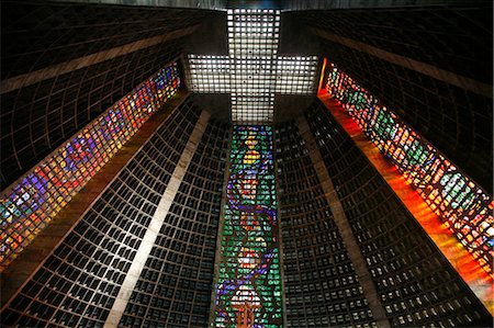 Catedral Metropolitana (Metropolitan Cathedral), Rio de Janeiro, Brazil, South America Stockbilder - Lizenzpflichtiges, Bildnummer: 841-06500396