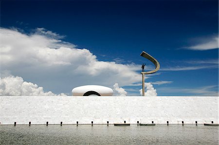 Memorial JK with the statue of Juscelino Kubitschek, designed by Oscar Niemeyer, Brasilia, Brazil, South America Stock Photo - Rights-Managed, Code: 841-06500451