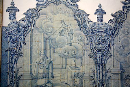 18th century Portuguese tile decoration (azulejos) at the Igreja de Nossa Senhora do Carmo (Our Lady of Mount Carmel) church, Ouro Preto, UNESCO World Heritage Site, Minas Gerais, Brazil, South America Stock Photo - Rights-Managed, Code: 841-06500498
