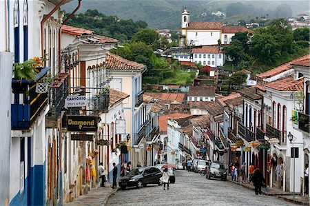 simsearch:841-06501561,k - Street scene with colonial buildings in Ouro Preto, UNESCO World Heritage Site, Minas Gerais, Brazil, South America Stock Photo - Rights-Managed, Code: 841-06500508