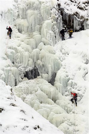 dumfries and galloway - Ice climbing on Grey Mare's Tail Waterfall, Moffat Hills, Moffat Dale, Dumfries and Galloway, Scotland, United Kingdom, Europe Foto de stock - Direito Controlado, Número: 841-06500656
