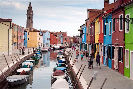 Houses on the waterfront, Burano, Venice, UNESCO World Heritage Site, Veneto, Italy, Europe Stock Photo - Rights-Managed, Code: 841-06500785