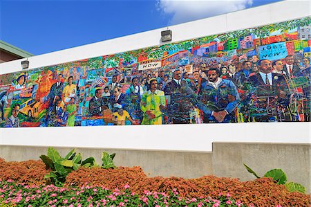 Martin Luther King Memorial Mural by Louis Delsarte, Martin Luther King Jr. National Historic Site, Atlanta, Georgia, United States of America, North America Photographie de stock - Rights-Managed, Code: 841-06500854