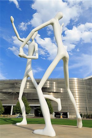 sculpture outdoors - Dancers by Jonathan Borofsky, Sculpture Park, Performing Arts Complex, Denver, Colorado, United States of America, North America Stock Photo - Rights-Managed, Code: 841-06500930