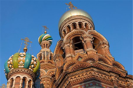 st petersburg russia - Looking up at the domes of the Church on Spilled Blood, UNESCO World Heritage Site, St. Petersburg, Russia, Europe Stock Photo - Rights-Managed, Code: 841-06500969