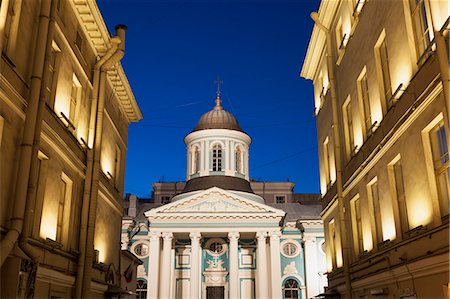 The Armenian Church of St. Catherine at night, St. Petersburg, Russia, Europe Fotografie stock - Rights-Managed, Codice: 841-06500975