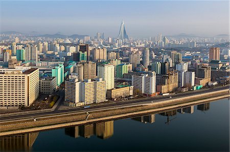 skyline asia - Pyongyang and the River Taedong, Pyongyang, Democratic People's Republic of Korea (DPRK), North Korea, Asia Stock Photo - Rights-Managed, Code: 841-06501223